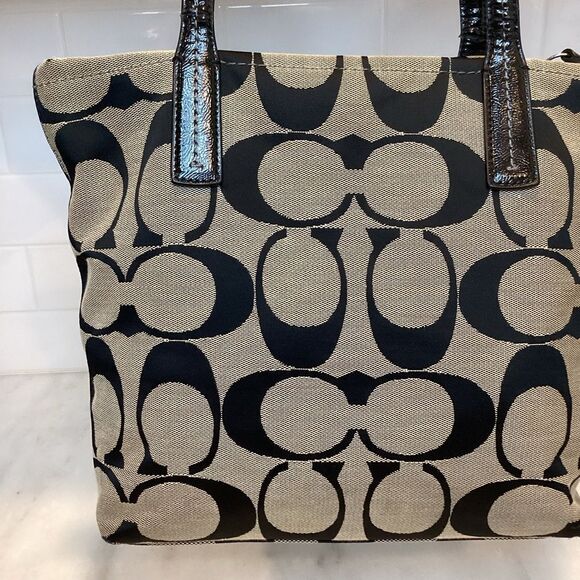 Coach Jacquard Signature Logo Striped Tote - Picture 5 of 16